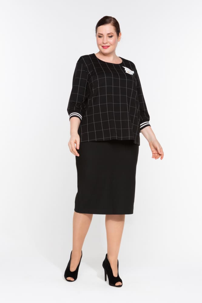 Fustă clasică neagră Bela Moda, croială creion