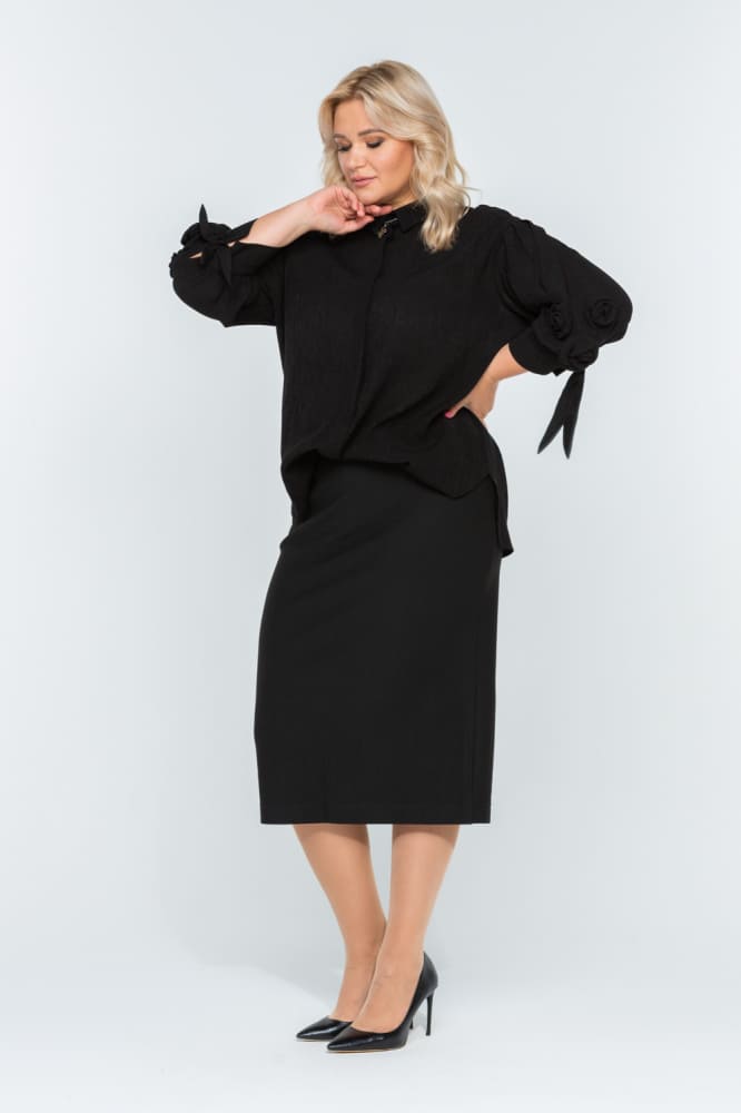 Fustă clasică neagră Bela Moda, croială creion