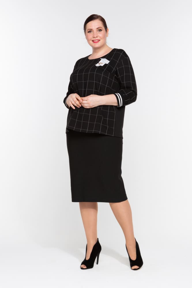 Fustă clasică neagră Bela Moda, croială creion