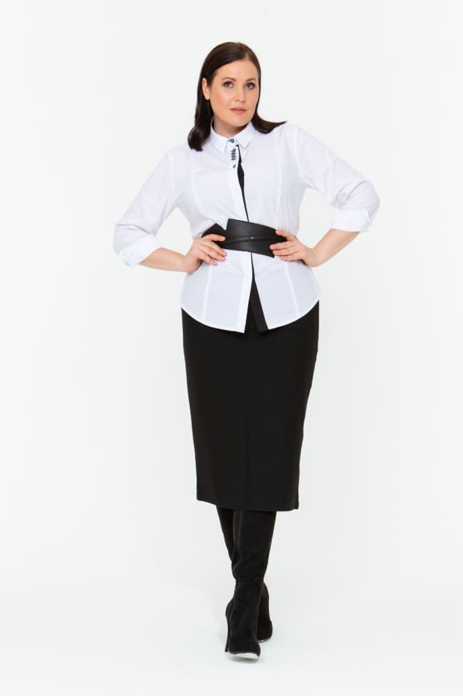 Fustă clasică neagră Bela Moda, croială creion