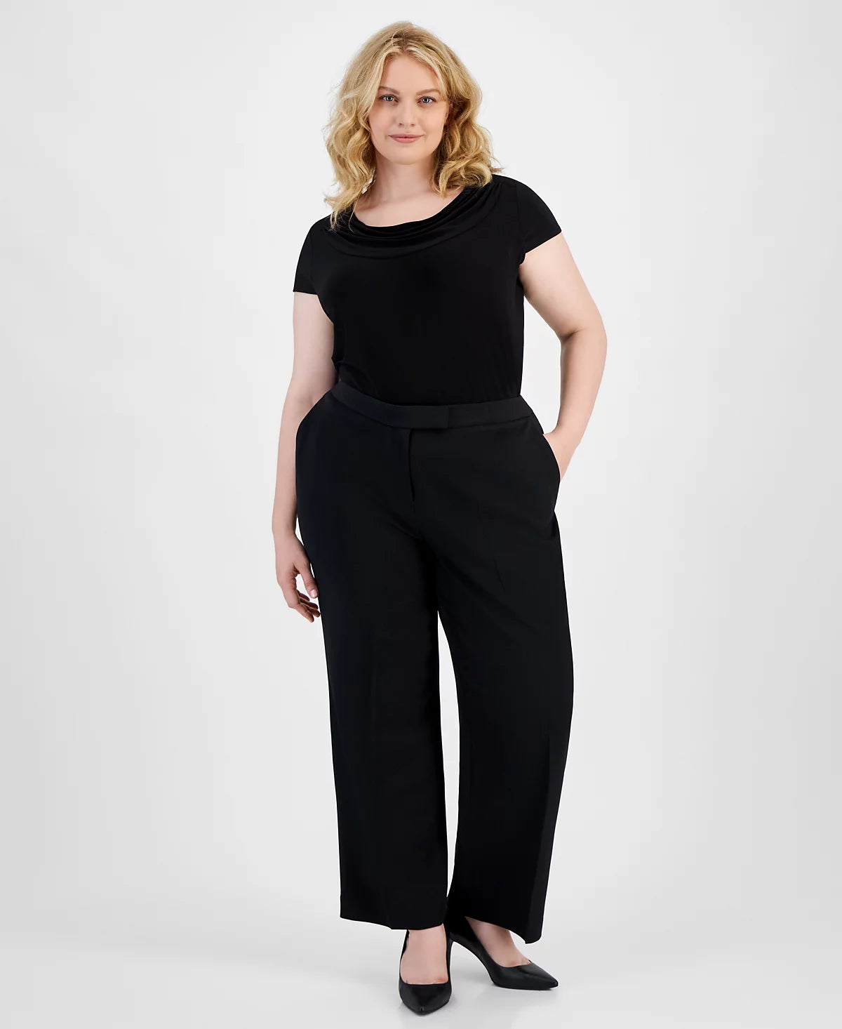 Pantaloni eleganți damă Bela Moda, talie înaltă, croială clasică