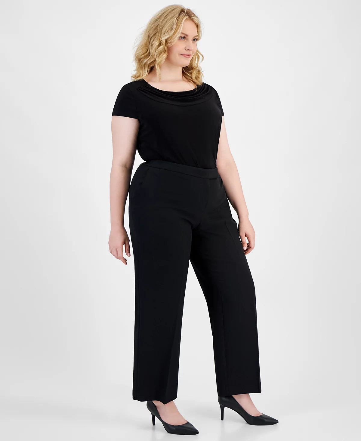 Pantaloni eleganți damă Bela Moda, talie înaltă, croială clasică