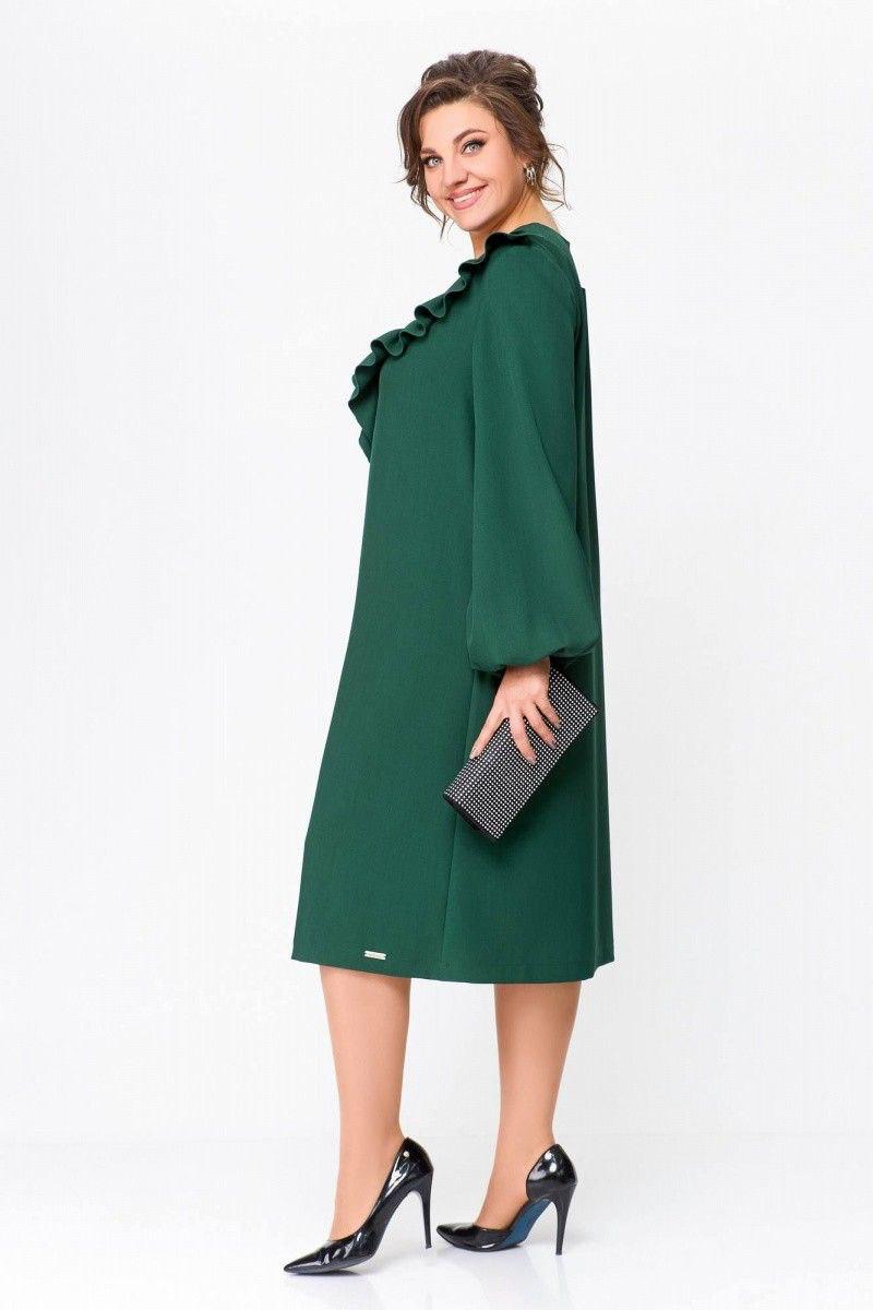 Rochie Nora Bela Moda, mânecă bufantă cu manșetă, verde, mov și negru