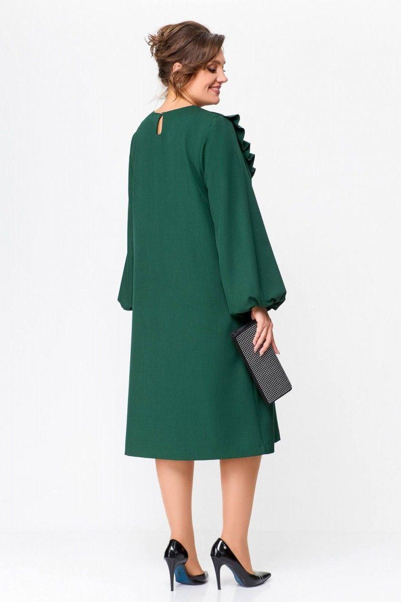 Rochie Nora Bela Moda, mânecă bufantă cu manșetă, verde, mov și negru