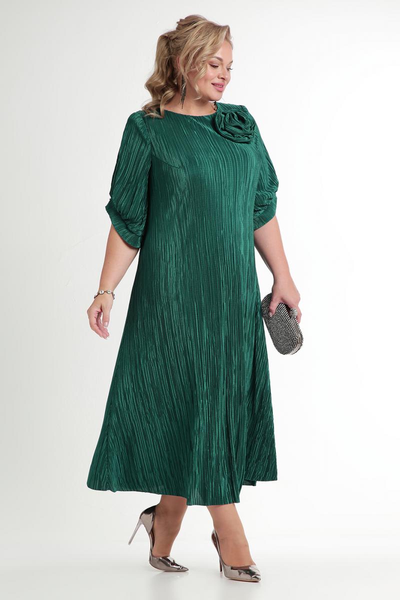 Rochie Plisată Lara Bela Moda, culoare verde, material plisat