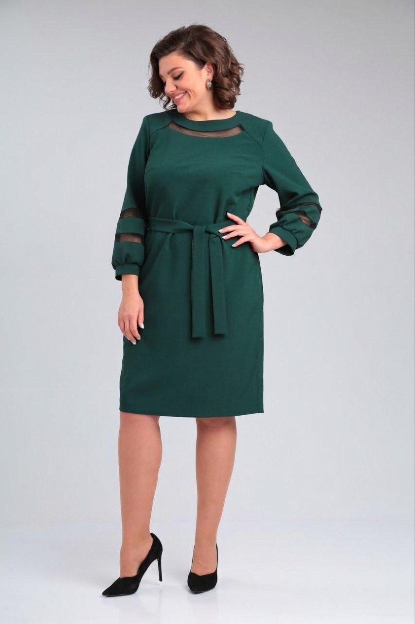 Rochie Sofia Bela Moda, cordon în talie, mâneci trei sferturi