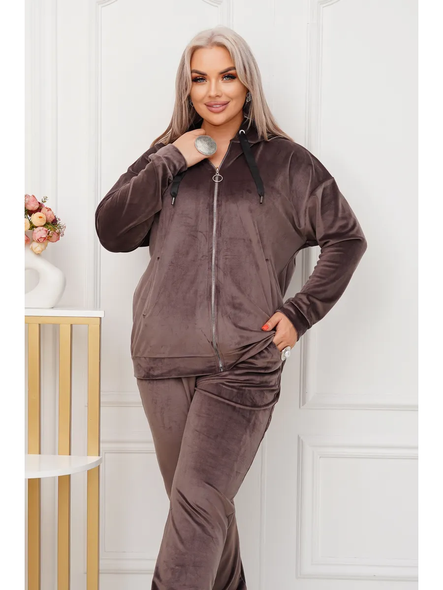 Trening din catifea Bela Moda, culoare cappucino