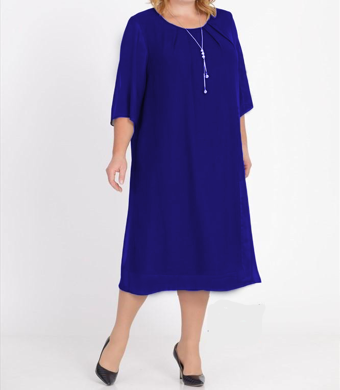 Rochie Aurelia Bela Moda, din voal, culoare albastru