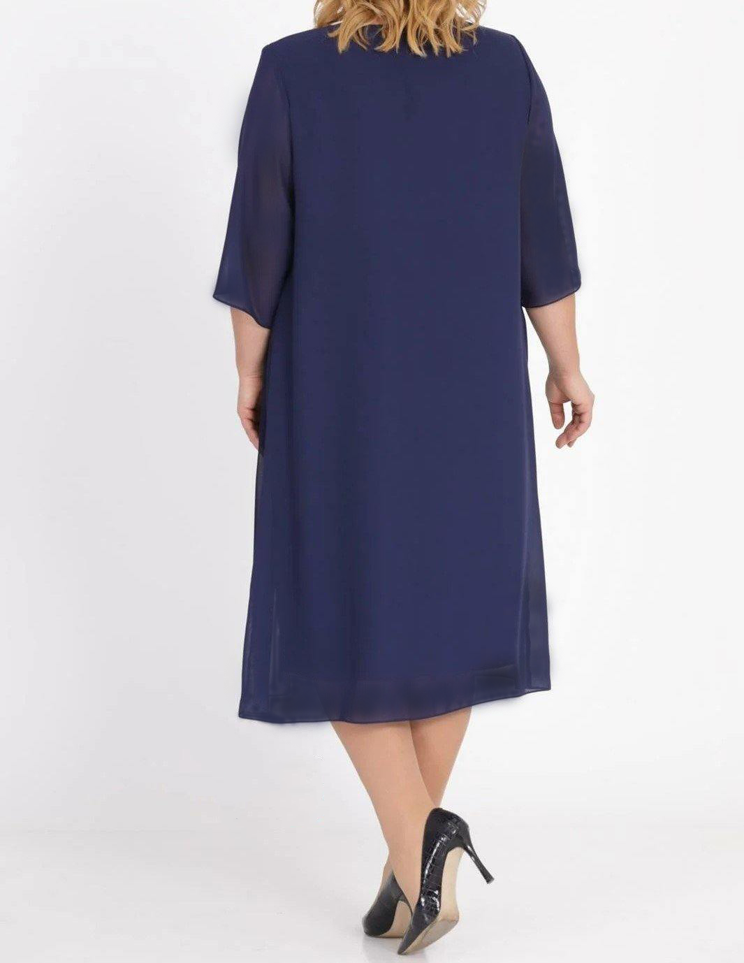 Rochie Aurelia Bela Moda, din voal, culoare bleumarin