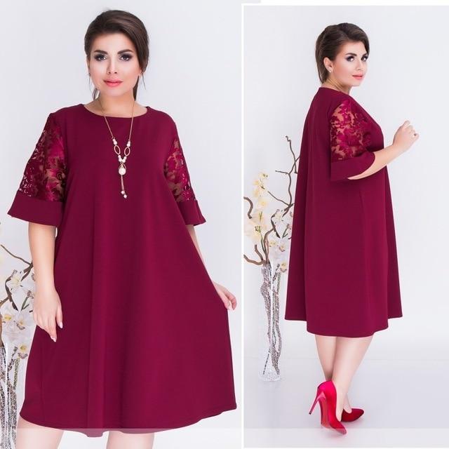 Rochie Elisabeta Bela Moda, formă de A, mâneci cu dantelă