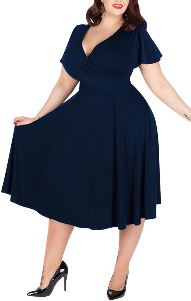 Rochie Mira Bela Moda, din lycra, decolteu în V, mâneci fluture